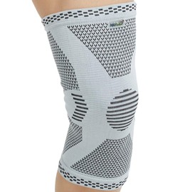 Neotech Care Bamboo Fiber Knee Support - Lightweight, Elastic, Comfortable & Breathable Fabric - Sleeve Brace for Men, Women, Youth - Right or Left - Grey (Size L, 1 Unit)
