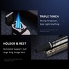 PROMISE Metal Lighter Triple Jet Flame Refillable Butane Lighters Windproof
