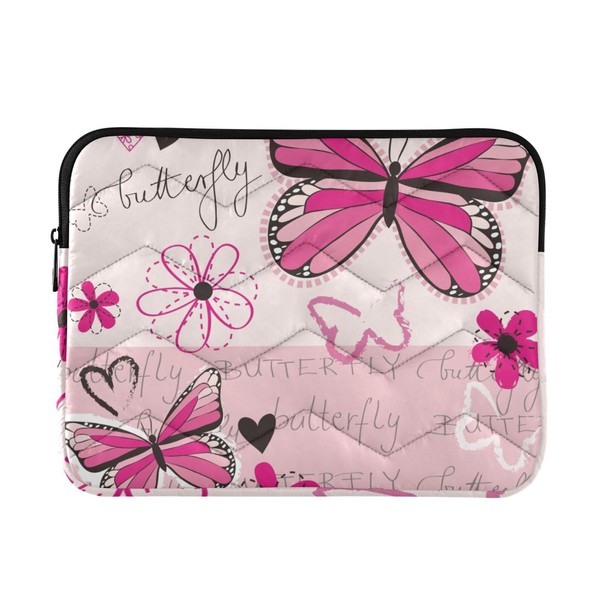 ALAZA Pink Butterfly Laptop Sleeve Case 13, 13.3, 14 inch,
