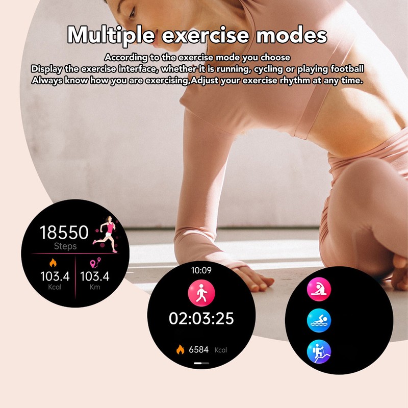 1.19in Smart Watch for Women with Rhinestone Smartwatch Bluetooth Call