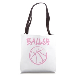 Baller Basketball Player Coach Sports Pink Urban Style Bball Tote Bag