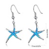 Starfish Earrings, 925 Sterling Silver with Opal Fish Hoops Earings,