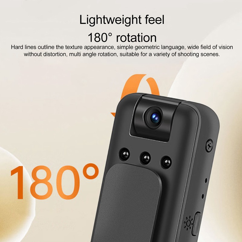 Clip Camera 1080P 155° Large Wide Angle 180° Rotating WiFi