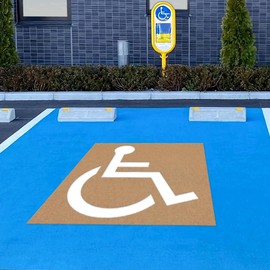Yookok Handicap Stencil - Reusable Cardboard Handicap Parking Stencil, Simple to Use &Storage Handicap Stencil for Parking Lot, Apartment, School, Parks, supermarkets, and More (Handicap-New)