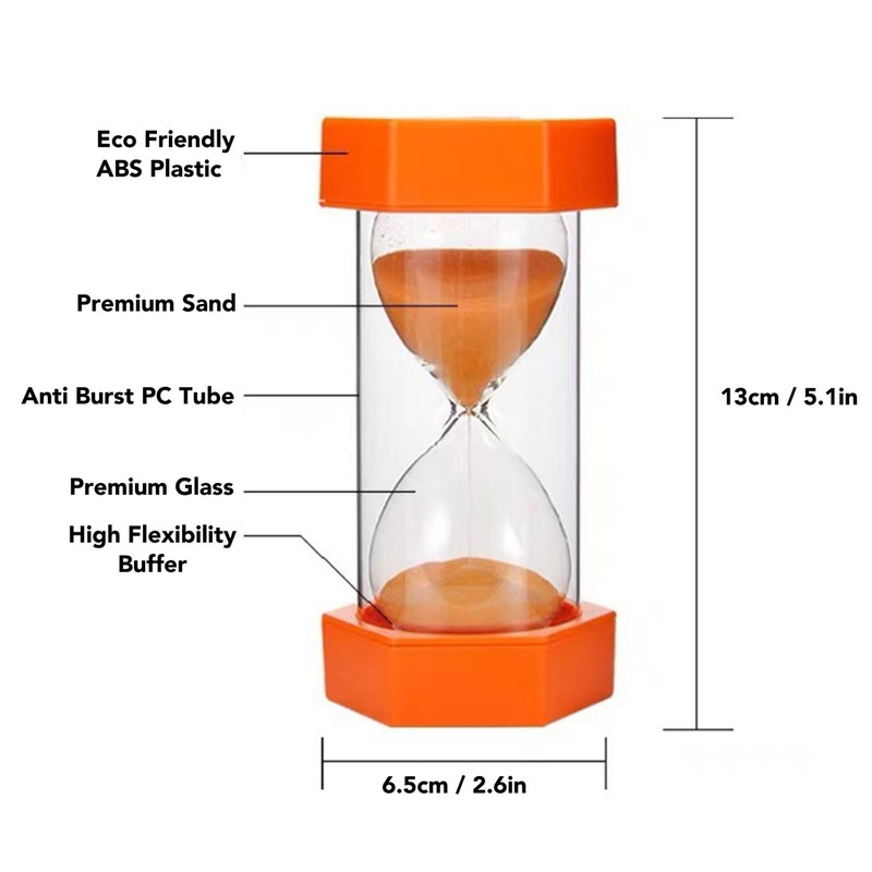 2Pcs Sand Timer 20 Minutes Hexagonal Shape Durable Plastic Widely