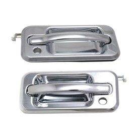 For Hummer H2 2003-2009 Door Handle Driver and Passenger Side | Pair | Front | Exterior | All Chrome | With Key Hole | Base
