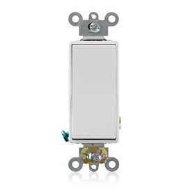 Leviton 5621-2W 20 Amp, 120/277 Volt Decora Plus Rocker Single-Pole AC Quiet Switch, White