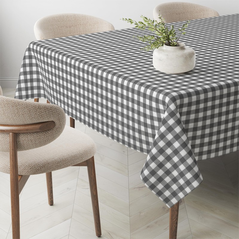 Martina Home TEFLONATED TABLECLOTH MADE Vichy Dark Grey 100X140 CM