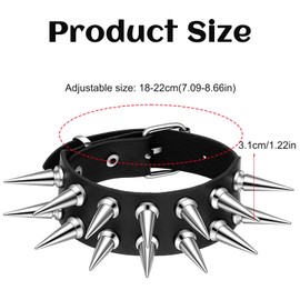 HaiFafafaing Punk Bracelet - PU Leather Bracelet for Men Women