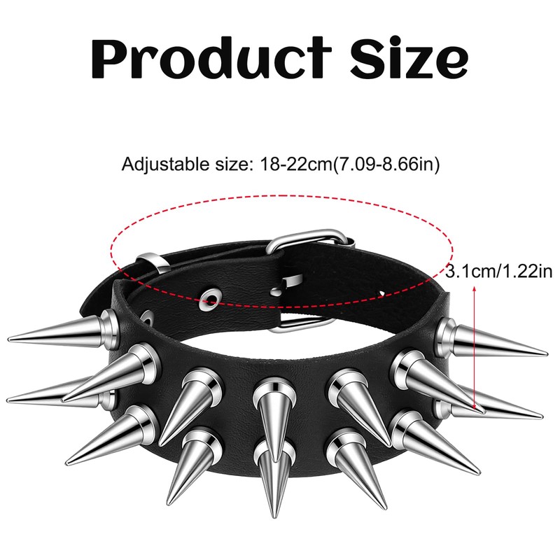 HaiFafafaing Punk Bracelet - PU Leather Bracelet for Men Women