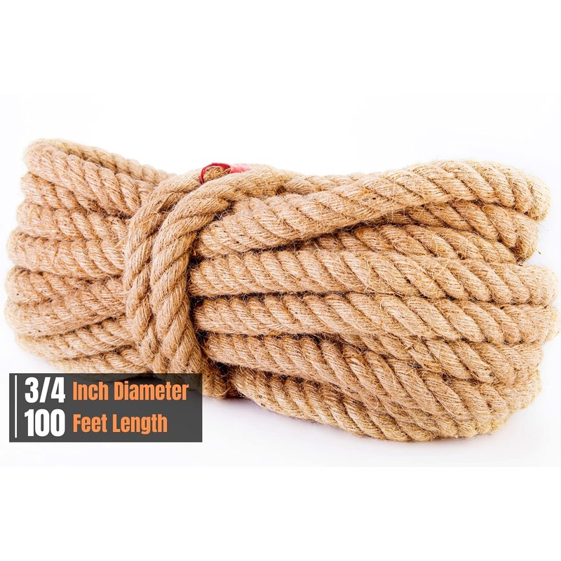 Manila Rope 3/4″×100′ - Nautical Ropes - Natural Jute Rope