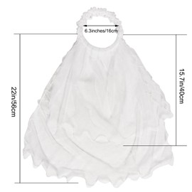 First Communion Veil for Girls, Head Wreath With Veil, Wedding Flower Pearl Veils, Chapel Veils for Party Stage Performance Role-playing White