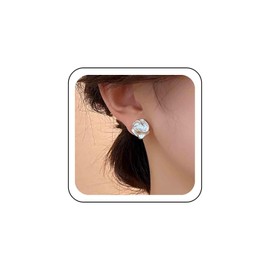 Cybche Boho Enamel Flower Earrings White Flower Dangle Earrings White Camellia Flower Drop Earrings Gold Rhinestone Dangle Hook Earrings Round Floral Earrings Jewellery for Women, Zinc, No Gemstone