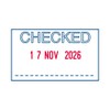 Trodat Printy 4750 Dater Stamp with English Phrase CHECKED -
