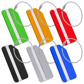 Premium Luggage Tag with Address Tag, Pack of 2, in Red, Aluminium Sign, for Air Travel, Cruise, etc., Metal Luggage Tag, Name Tag, Suitcase, Address Tag, Bag Tag, ID Tag