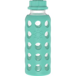 Lifefactory 9-Ounce Glass Water Bottle with Flat Cap and Silicone Sleeve Kale