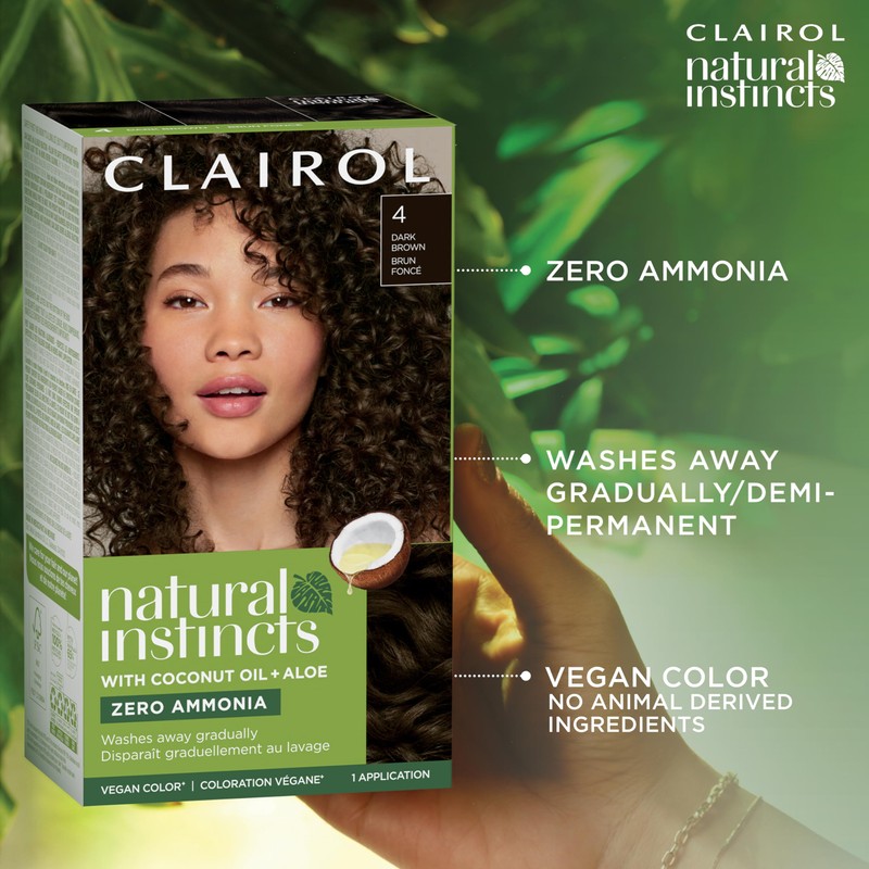 Clairol Natural Instincts Demi-Permanent Hair Dye, 5W Medium Warm Brown