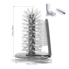 xianzhanEU Gläserspülbürste Doppelseitiger Borstenbürste, Gläserbürste mit Saugnapf, für Bar Küche Spüle Reinigung Werkzeuge, mit 2 × Silikon Schwamm