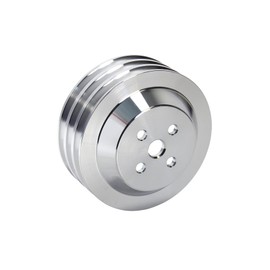 Aluminum Water Pump Pulley Replacement Fits Ford Big Block 360, 390, 427 & 428 Engines, 3 Groove, Satin Finish #18-0390-3WPA