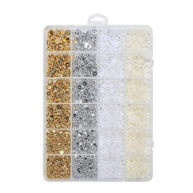 Pingsho42 2mm Pearl Stone Metal Pearl Large Capacity Pearl Nail Stone Set Trend Charm Ball Stone New 8mm