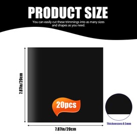 GRETJOB 20 Pcs Pond Liner Repair Patch, 8 x 8 Inches Self-Adhesive EPDM Liner Repair Patch Kit Thickened Waterproof Seal Tape for Garden Pond Patch Cover Repair