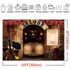 GKLEASG 10x8ft Western Saloon Backdrop, Cowboy Wild West Wood Barn
