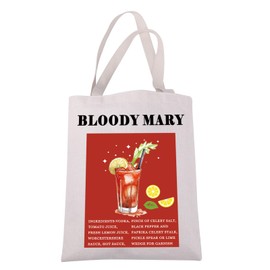 JXGZSO Bloody Mary Tote Bag Bloody Mary Ingredients Gift Cocktail Recipe Shopping Bag Bloody Mary Drinking Lover Gift
