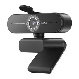 eMeet Cámara Web C60E AF 1080P para PC con Micrófono Dual con Cancelación de Ruido, Cubierta de Privacidad, Enfoque Automático, Ángulo de Visión de 73