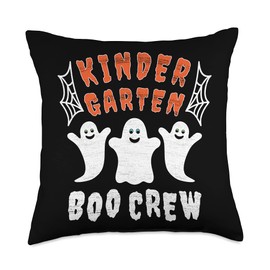 Kindergarten Teacher Appreciation Gift Ghost Decor Kindergarten Teacher & Kid Gift Kinder Garten Boo Crew Ghost Throw Pillow, 18x18, Multicolor