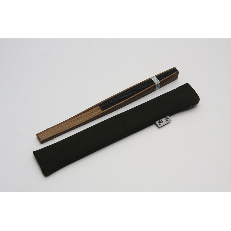 [ハセガワ] 京扇子 霞 大サイズ 京都職人 手作り 扇子 扇子袋付き 化粧箱入り 緑