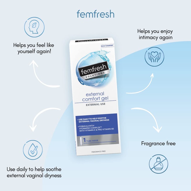 Femfresh Solutions External Comfort Gel, Relieves External Vaginal Dryness, 42.5g