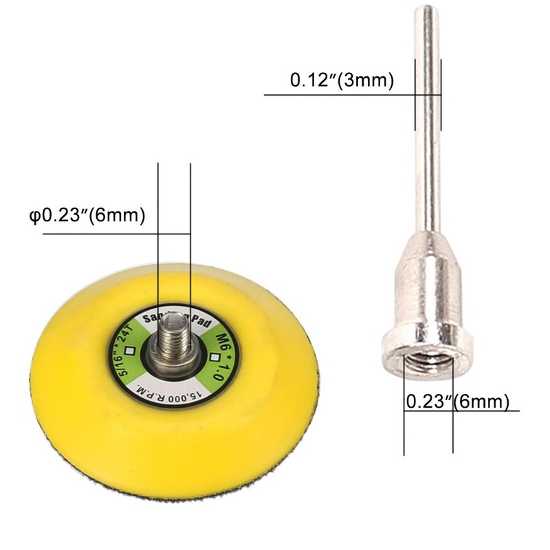 φ3-inch Hook and Loop Sanding Pad, Diameter 3”(75mm) with Shank1/8(3mm)