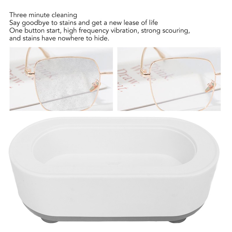 Jewelry Cleaner Machine Mini Ultrasound Cleaner Rechargeable Oval Multifunctional Cleaning