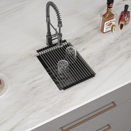 15 Black Bar Sink Undermount - Funmier 15x17 Inch Gunmetal Black Stainless Steel, 16 Gauge Handmade Deep Single Bowl, Kitchen Bar Prep RV Camper Sink Basin