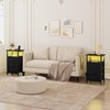 Vagusicc Night Stand Set 2 with Charging Station, LED Nightstand
