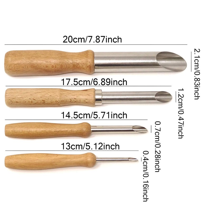 Honbay 4-Piece Clay Hole Cutters for Pottery