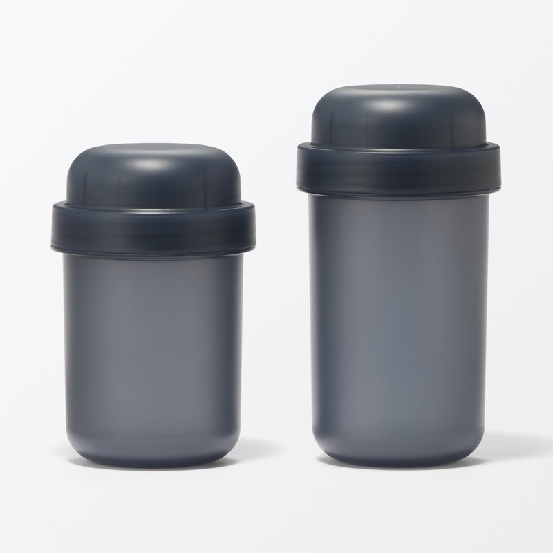 MUJI 84683879 Lunch Capsule with Topping Cup, Black, 15.7 fl
