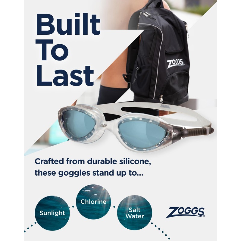 Zoggs Panorama Swim Goggles with Tinted Lenses (Blue/Tint Blue) Anti-Fog,
