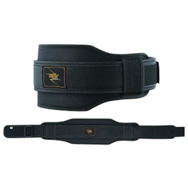 EVO Fitness Weight Lifting Belt 5.5” Neoprene Padded Back Lumbar Support Home Gym Training Exercise Workout Bodybuilding Powerlifting Deadlifts Squats with 18" Wrist Wrap (Black, Large)