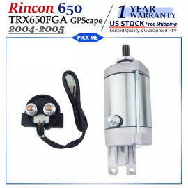 motorsupermarkets Starter for Honda TRX650FGA FourTrax Rincon 650 GPScape 2004 2005 With Relay