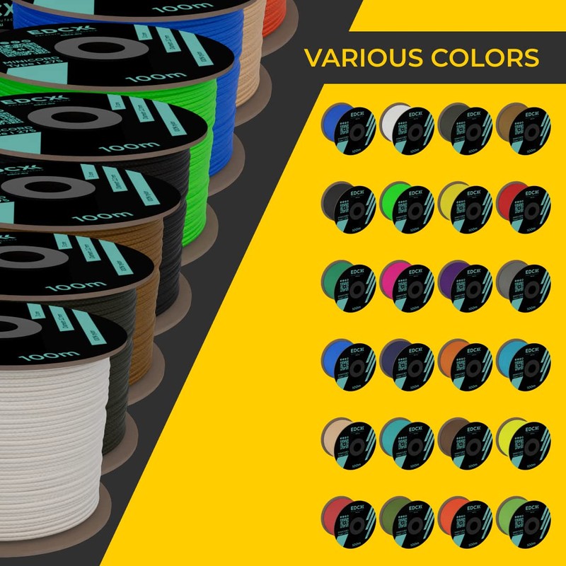 EdcX 2mm Nylon Paracord 275 (50 and 100m) - 100%