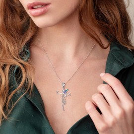TALYKONG Hummingbird Necklace for Women Faith Cross Pendant Jewelry Gifts for Women (hummingbird)
