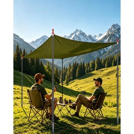 Adjustable Tarp Poles 2 Pack,Heavy Duty Aluminum Alloy Camping Tarp Poles