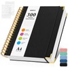Bullet Dotted Journal Spiral Notebook, 300 Pages Leather Notebooks with