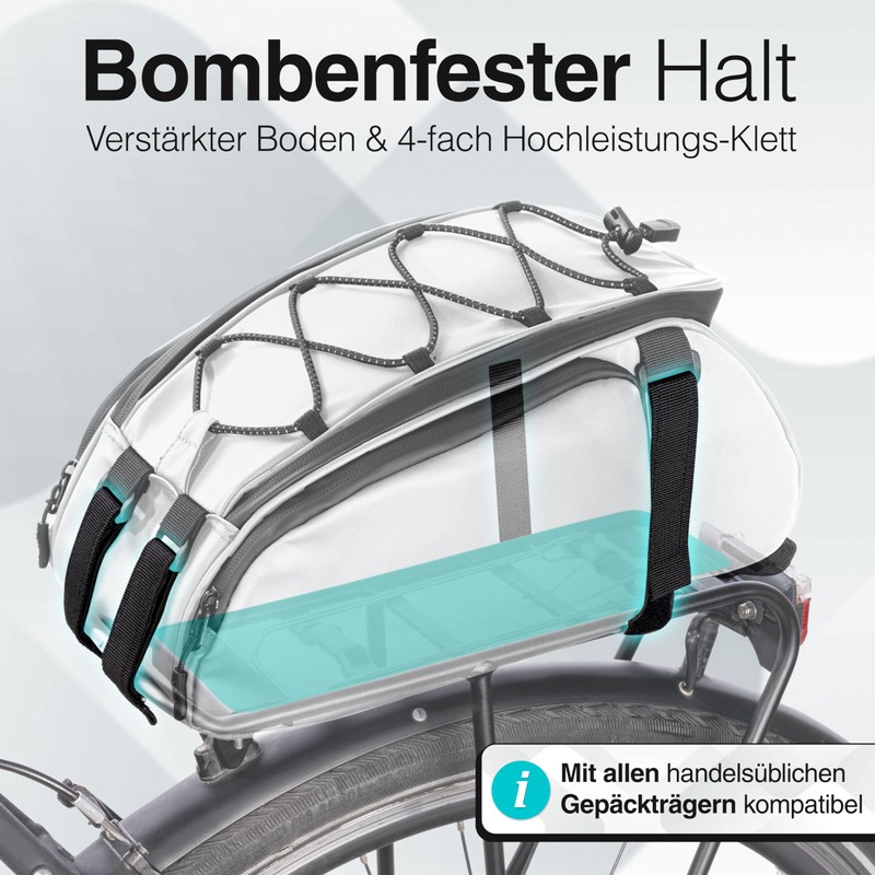 Valkental - 3-in-1 Bicycle Bag for Pannier Rack - 10L