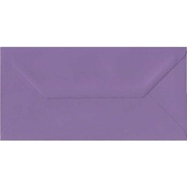 DL (110mm x 220mm) Coloured Envelopes for Greetings Cards Party Invitations & Craft - Pack of 40 (Purple)