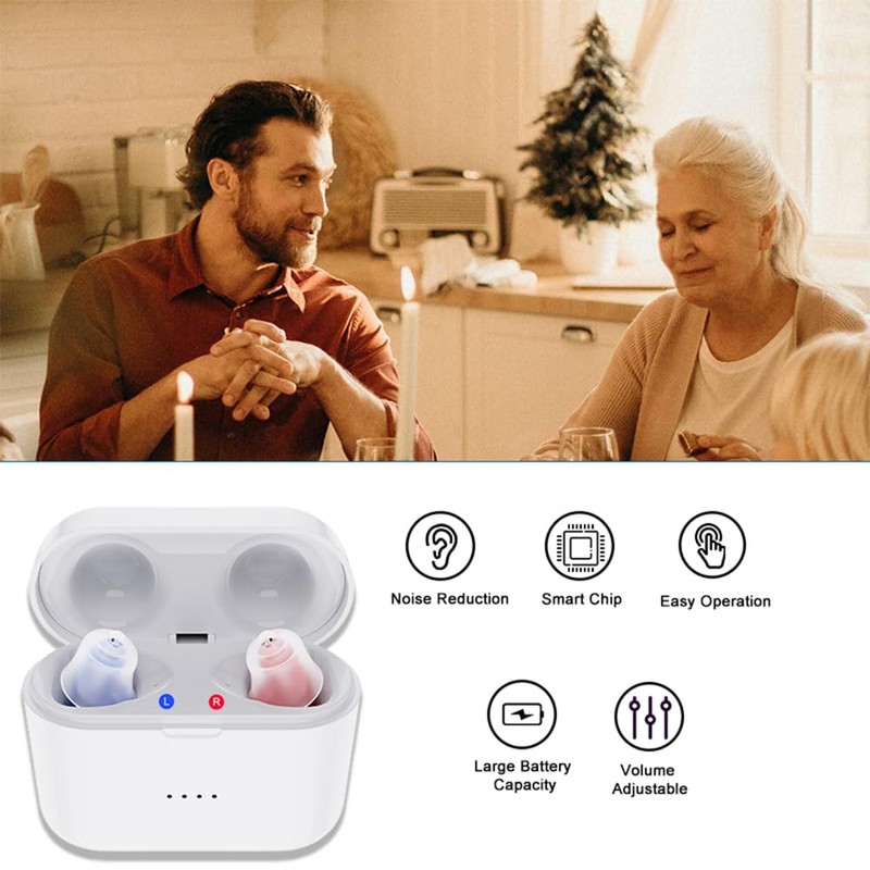 Hearing Aids for Seniors Rechargeable with Noise Cancelling, Hearing Amplifier