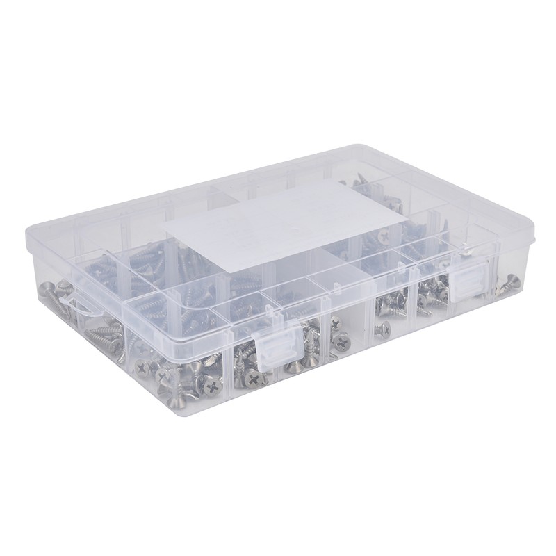 240Pcs Screws Boxed Stainless Steel Material Wear Resistant Corrosion Resistant