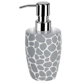 Spirella Darwin Pebble Stoneware Soap Dispenser, Grey