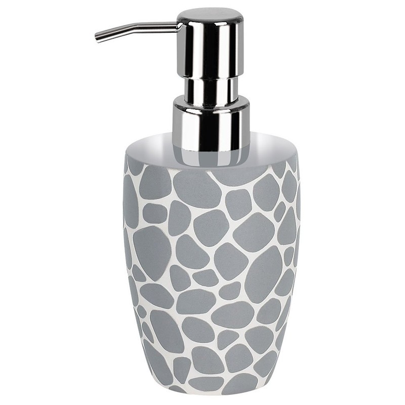 Spirella Darwin Pebble Stoneware Soap Dispenser, Grey